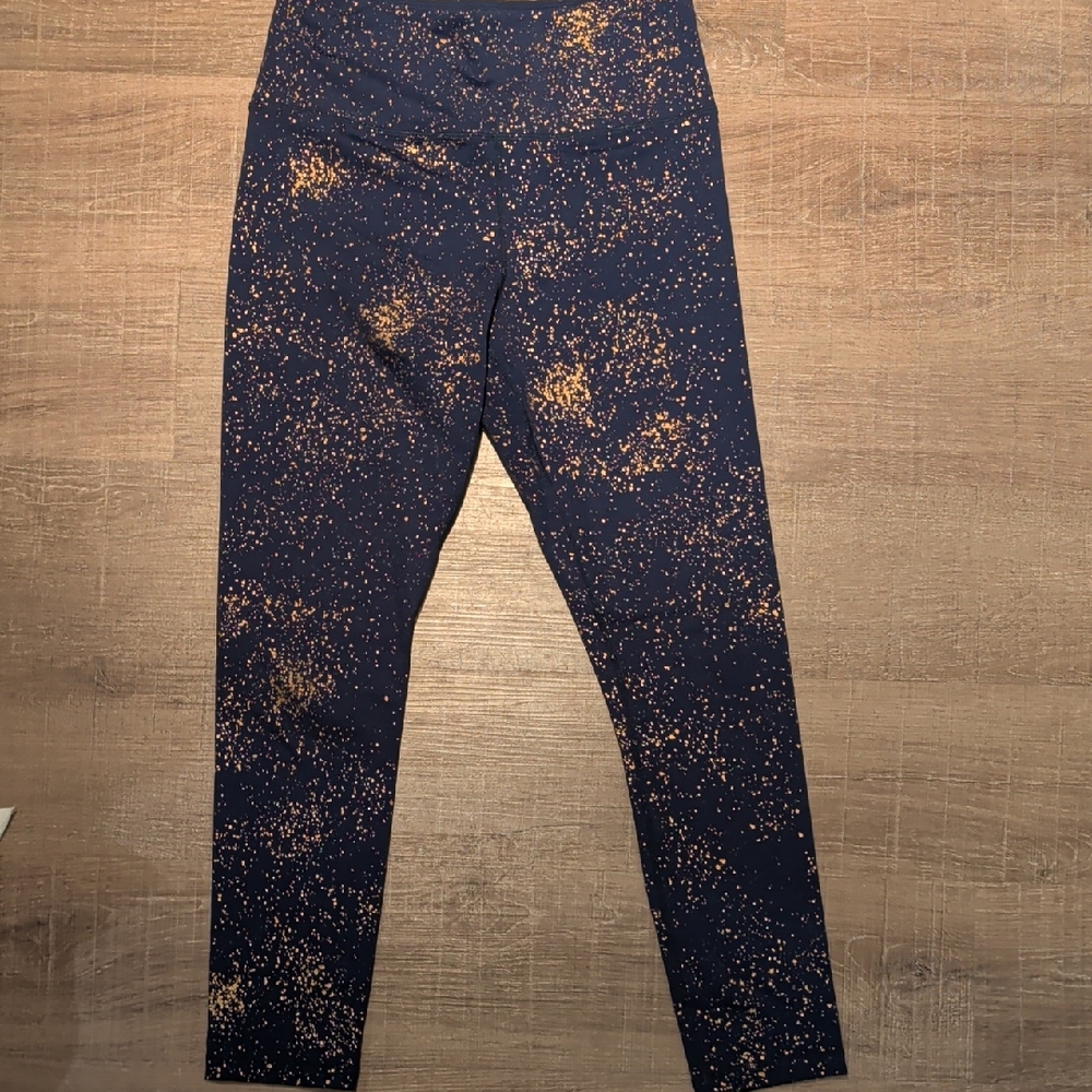 Zyia Navy And Gold Light N Tight Leggings